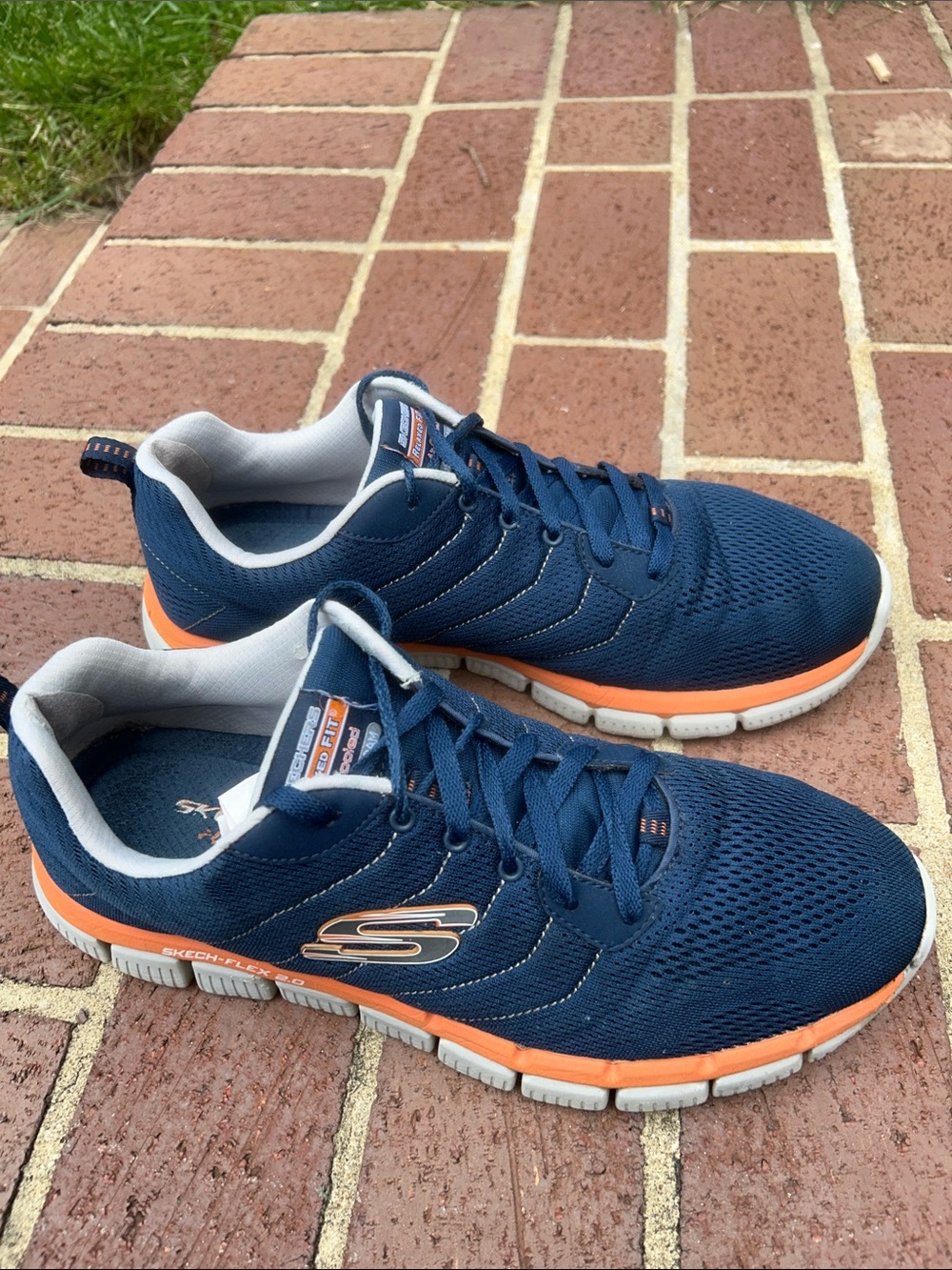 Skechers Skech-Flex 2.0 - Milwee Men's Blue and Orange Athletic & Walking Shoes
